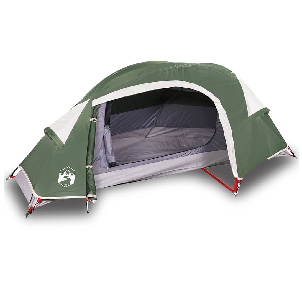 vidaXL Camping Tent Dome 1-Person Green Waterproof 2