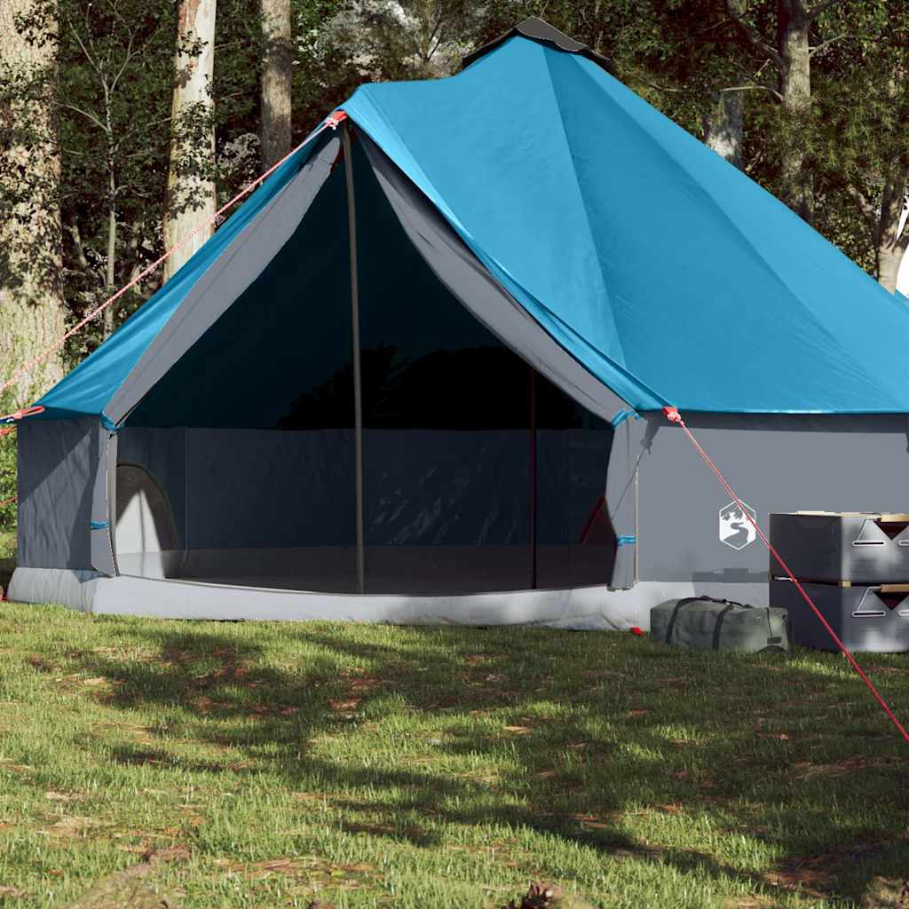Family Tent Tipi Waterproof Blue 8-Person