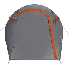 vidaXL Camping Tent Tunnel 3-Person Grey and Orange Waterproof 6