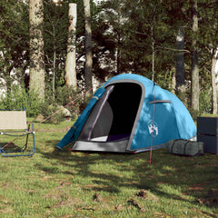 vidaXL Camping Tent Tunnel 2-Person Blue Waterproof 3