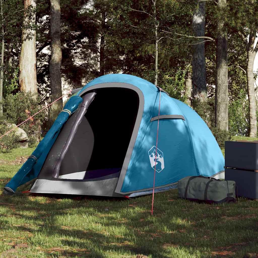 vidaXL Camping Tent Tunnel 2-Person Blue Waterproof 1