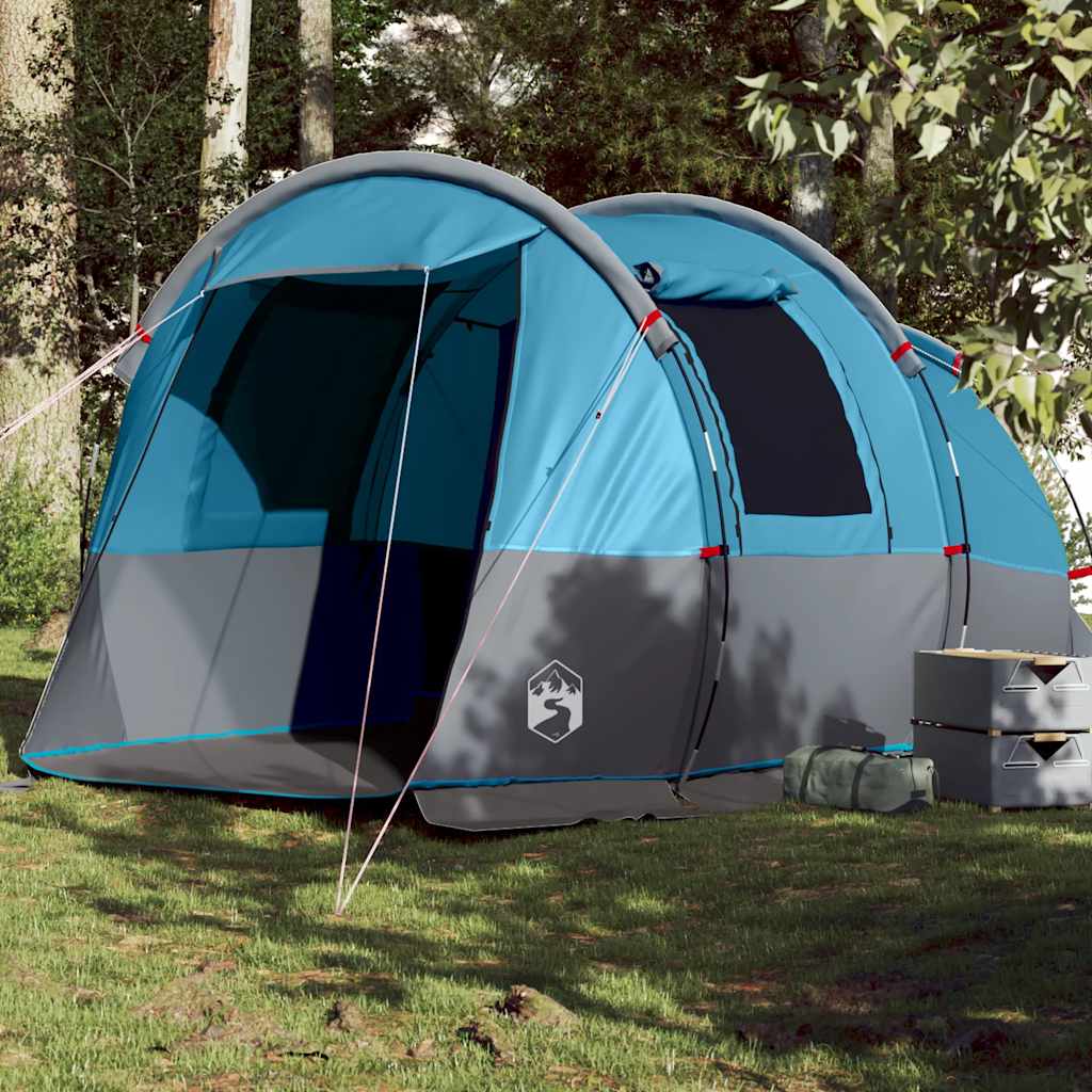 Camping Tent Tunnel 4-Person Waterproof Blue