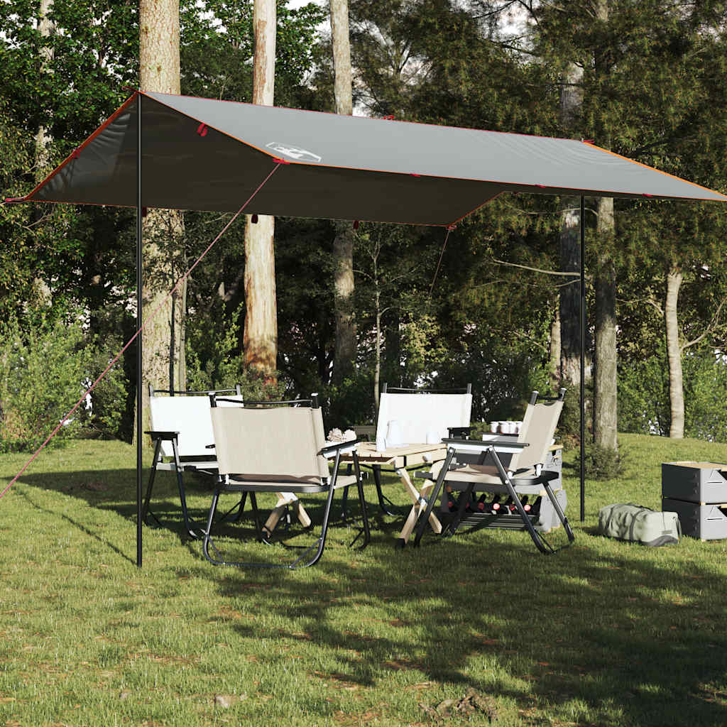 Camping Tarp Grey and Orange Waterproof, image 3