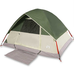 vidaXL Camping Tent Dome 3-Person Green Waterproof 2