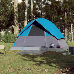 vidaXL Camping Tent Dome 3-Person Blue Waterproof 4