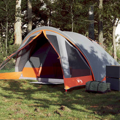 Camping Tent Cabin 4-Person Waterproof Grey and orange