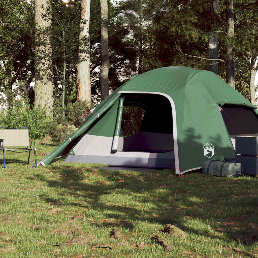 vidaXL Camping Tent Dome 4-Person Green Waterproof 4