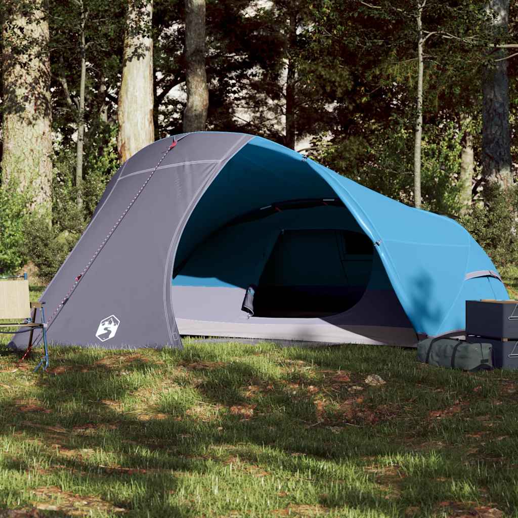Camping Tent Dome 4-Person Waterproof Blue