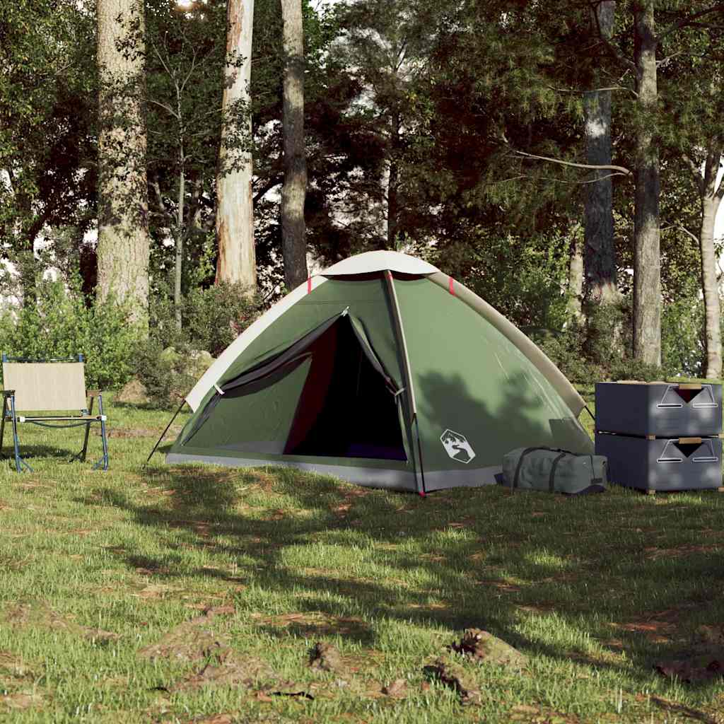 vidaXL Camping Tent Dome 2-Person Green Waterproof 4