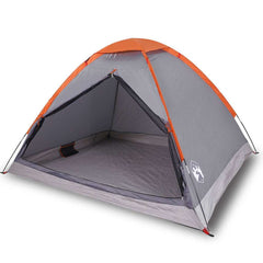 vidaXL Camping Tent Dome 2-Person Grey and Orange Waterproof 2