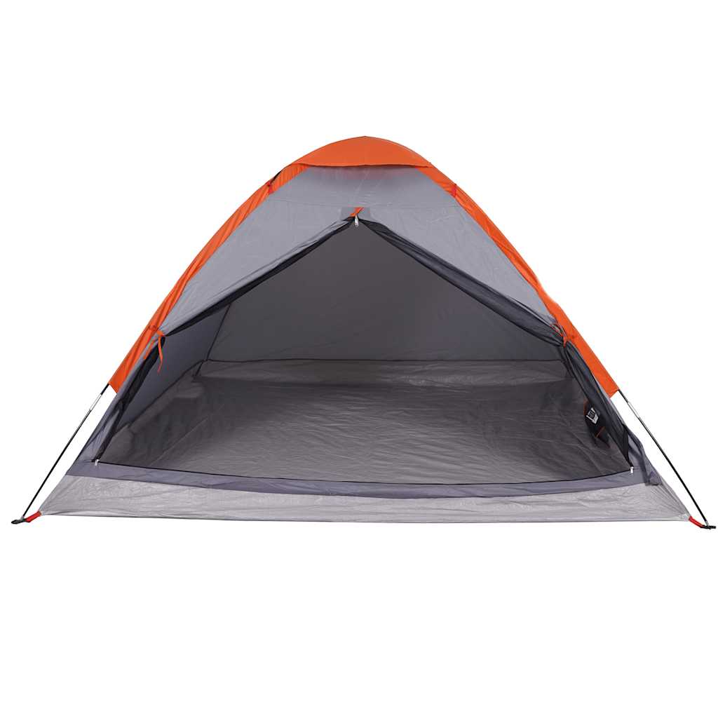 vidaXL Camping Tent Dome 2-Person Grey and Orange Waterproof 5