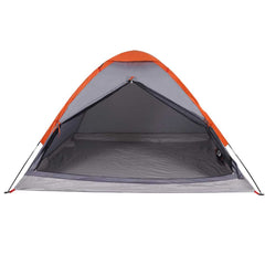 vidaXL Camping Tent Dome 2-Person Grey and Orange Waterproof 5