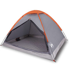 Camping Tent Dome Waterproof Grey and orange 4-person