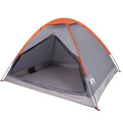 vidaXL Camping Tent Dome 4-Person Grey and Orange Waterproof 3