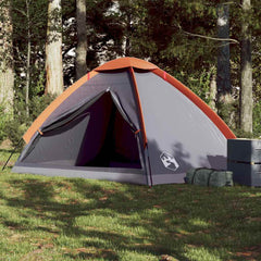 Camping Tent Dome Waterproof Grey and orange 4-person