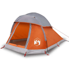 vidaXL Camping Tent Dome 1-Person Grey and Orange Waterproof 2