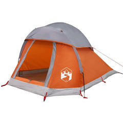 vidaXL Camping Tent Dome 1-Person Grey and Orange Waterproof 4