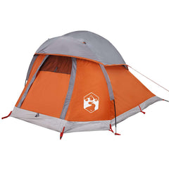 vidaXL Camping Tent Dome 1-Person Grey and Orange Waterproof 5