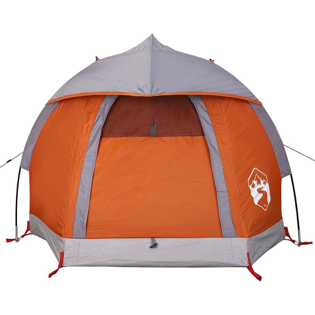 vidaXL Camping Tent Dome 1-Person Grey and Orange Waterproof 6
