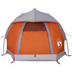 vidaXL Camping Tent Dome 1-Person Grey and Orange Waterproof 6
