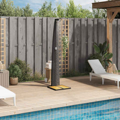 Outdoor Shower 55x60x224 cm Poly Rattan and Acacia Wood Black