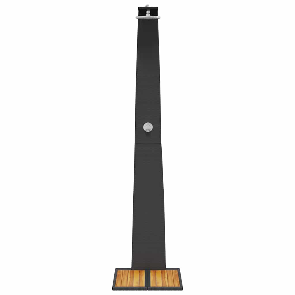 Outdoor Shower 55x60x224 cm Poly Rattan and Acacia Wood Black