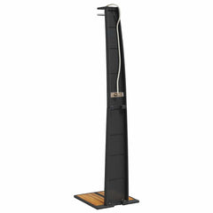 Outdoor Shower 55x60x224 cm Poly Rattan and Acacia Wood Black