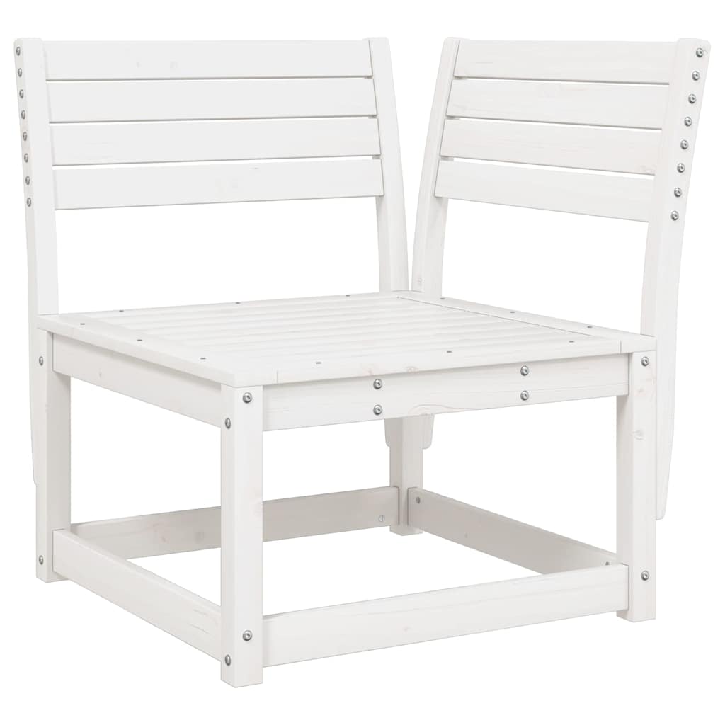 vidaXL Garden Sofa Corner White 73x73x78 cm Solid Wood Pine 2