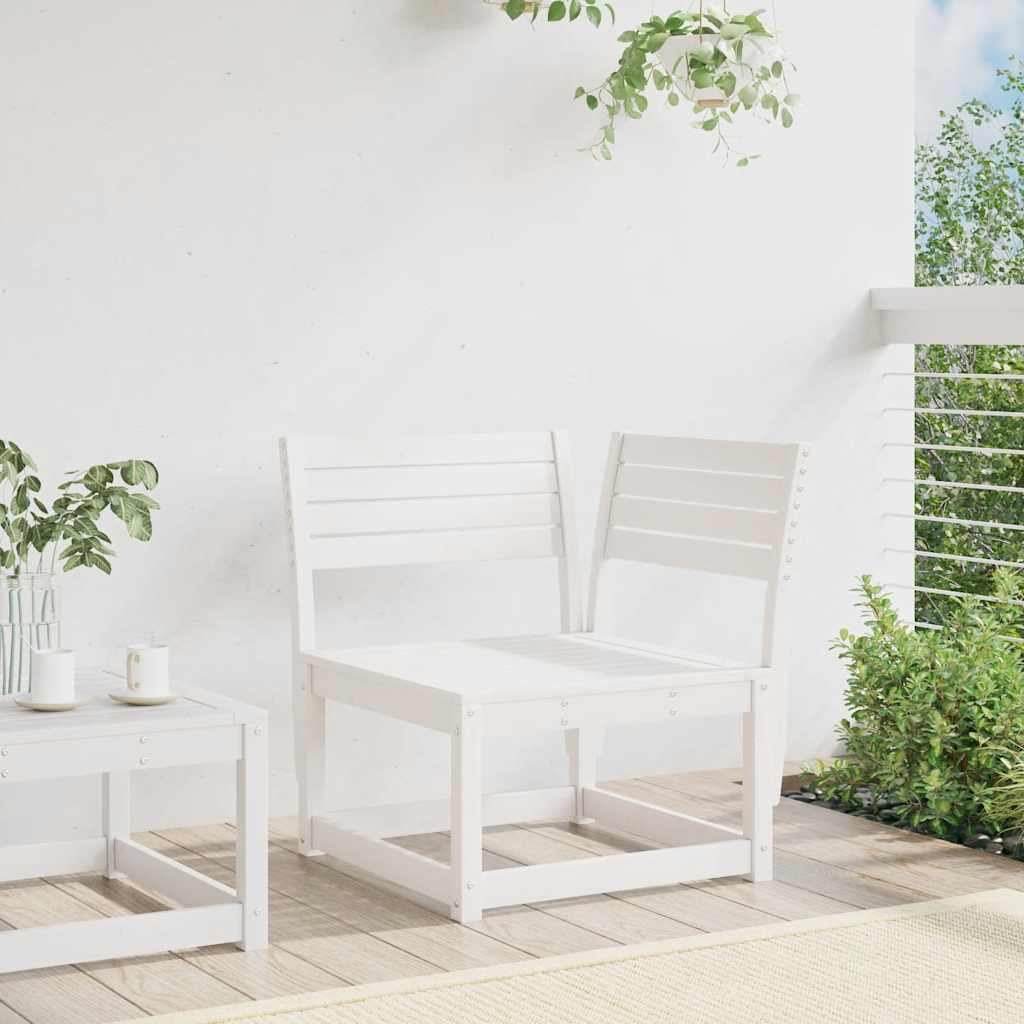 vidaXL Garden Sofa Corner White 73x73x78 cm Solid Wood Pine 3
