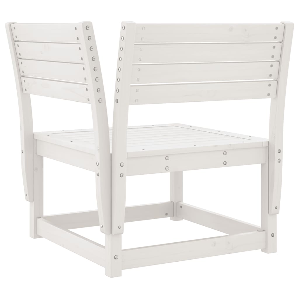 vidaXL Garden Sofa Corner White 73x73x78 cm Solid Wood Pine 6