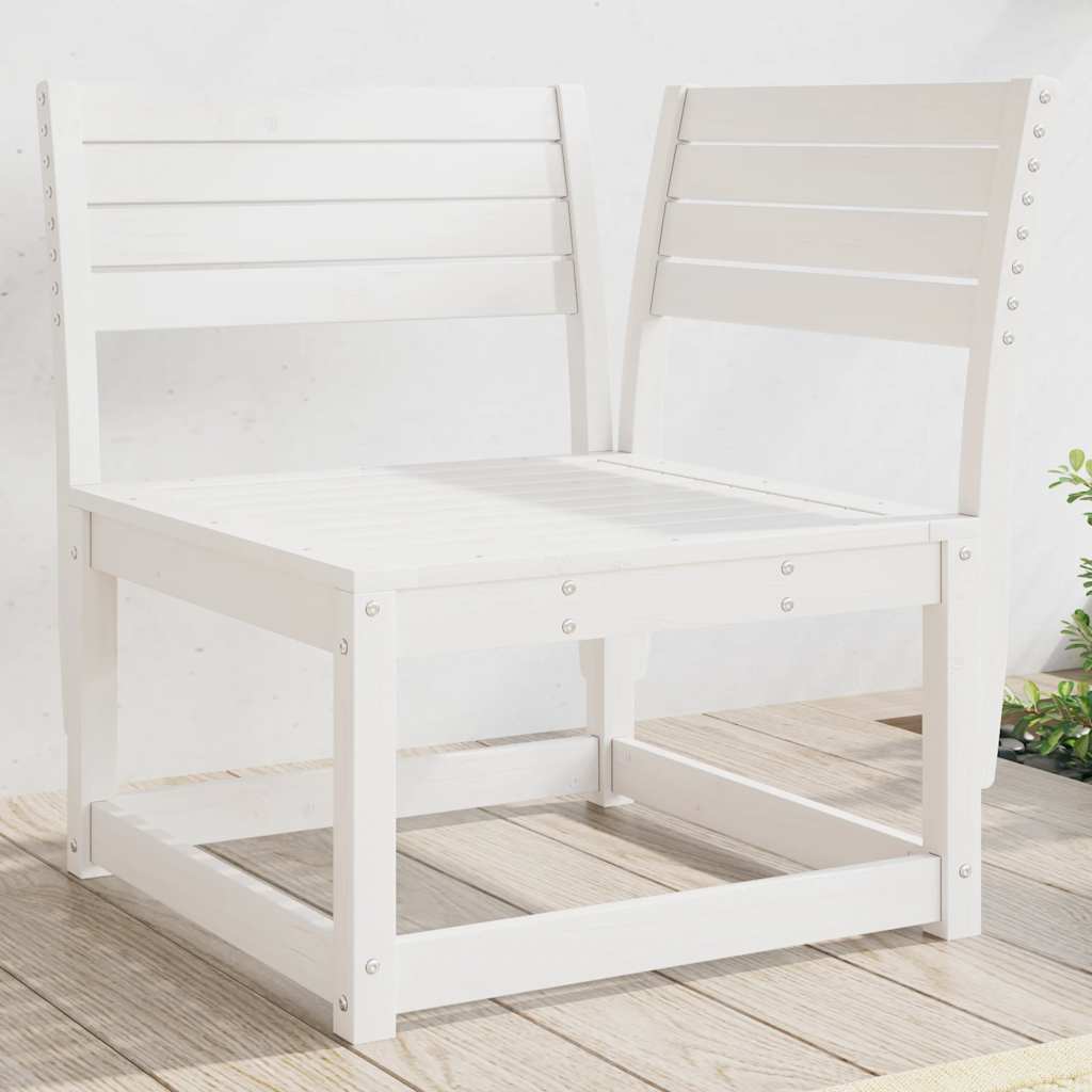 vidaXL Garden Sofa Corner White 73x73x78 cm Solid Wood Pine 1