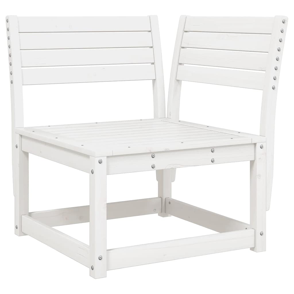 vidaXL Garden Sofa Corner with Cushions White 73x73x78 cm Solid Wood Pine 4