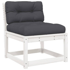 vidaXL Garden Sofa with Cushions White Solid Wood Pine 2