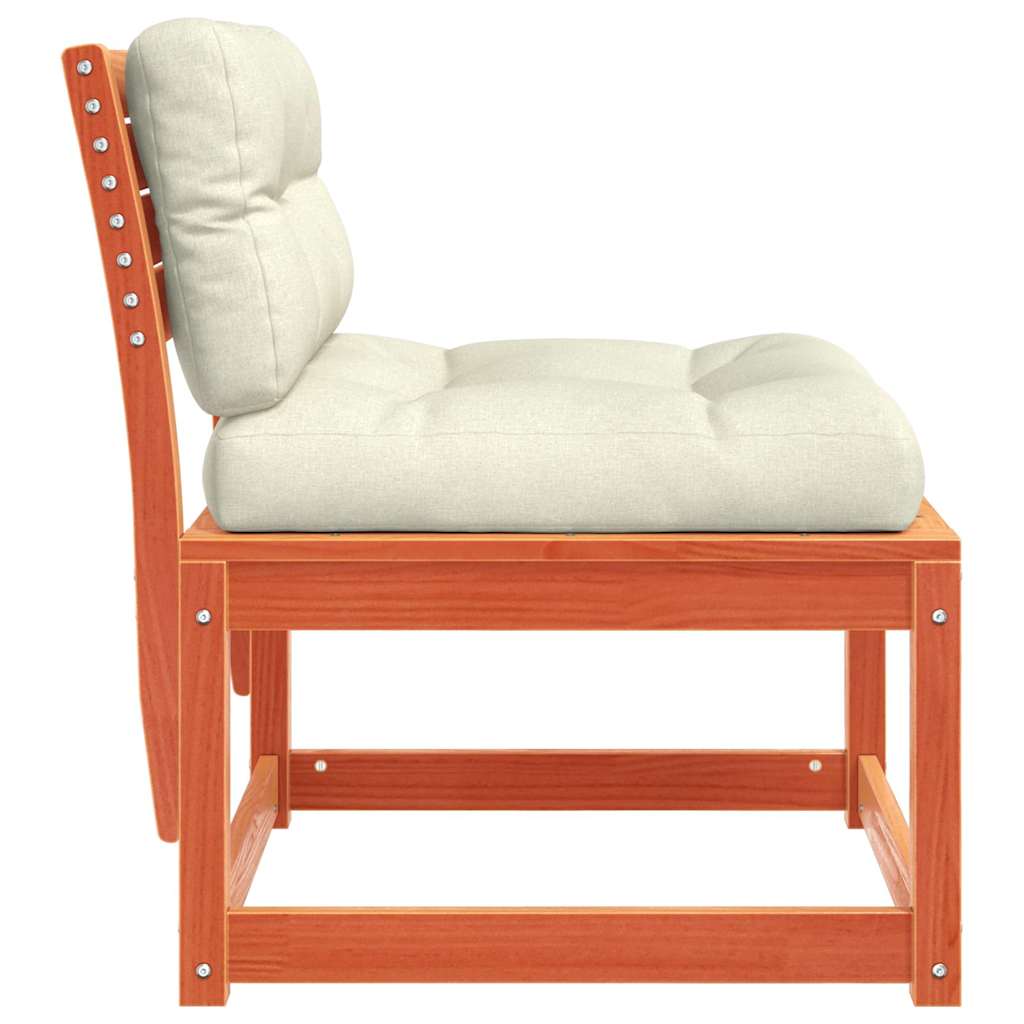 vidaXL Garden Sofa with Cushions Wax Brown Solid Wood Pine 6