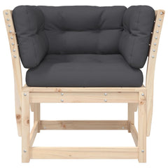 vidaXL Garden Sofa Armrest with Cushions Solid Wood Pine 5