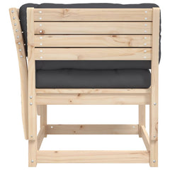 vidaXL Garden Sofa Armrest with Cushions Solid Wood Pine 6