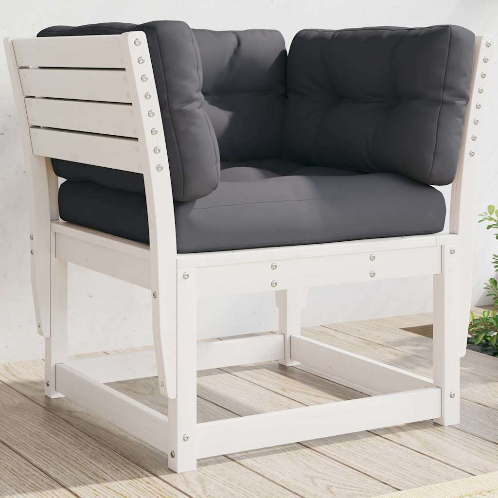 Garden Chair Solid Wood Pine in White
