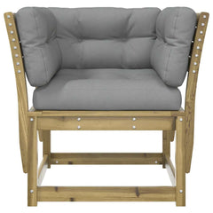 vidaXL Garden Sofa Armrest with Cushions Impregnated Wood Pine 5