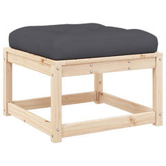 vidaXL Garden Footstool with Cushions Solid Wood Pine 2