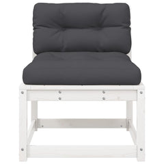vidaXL Garden Sofas with Cushions 2pcs White Solid Wood Pine 6