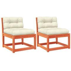 vidaXL Garden Sofas with Cushions 2pcs Wax Brown Solid Wood Pine 2