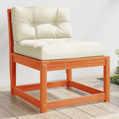 vidaXL Garden Sofas with Cushions 2pcs Wax Brown Solid Wood Pine 3