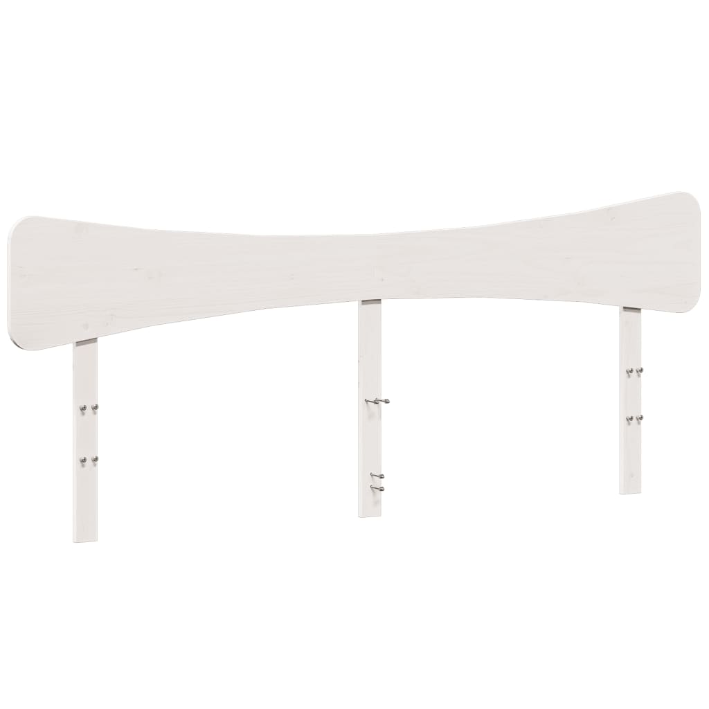 vidaXL Headboard White 200 cm Solid Wood Pine 2