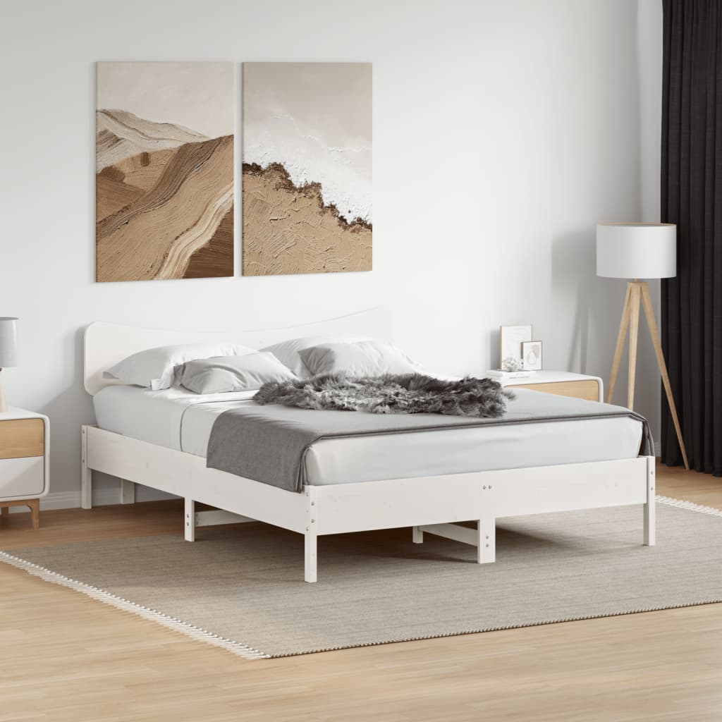vidaXL Headboard White 150 cm Solid Wood Pine 3