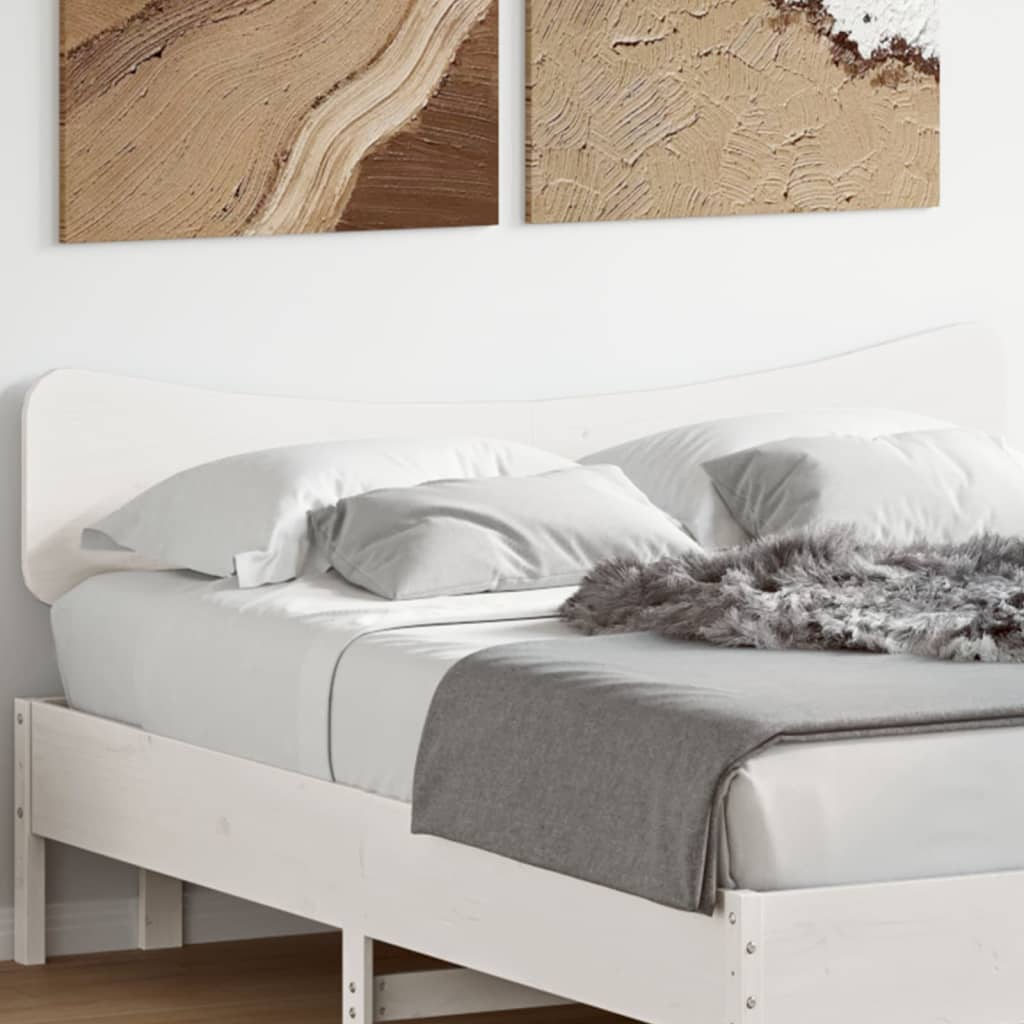 vidaXL Headboard White 150 cm Solid Wood Pine 1