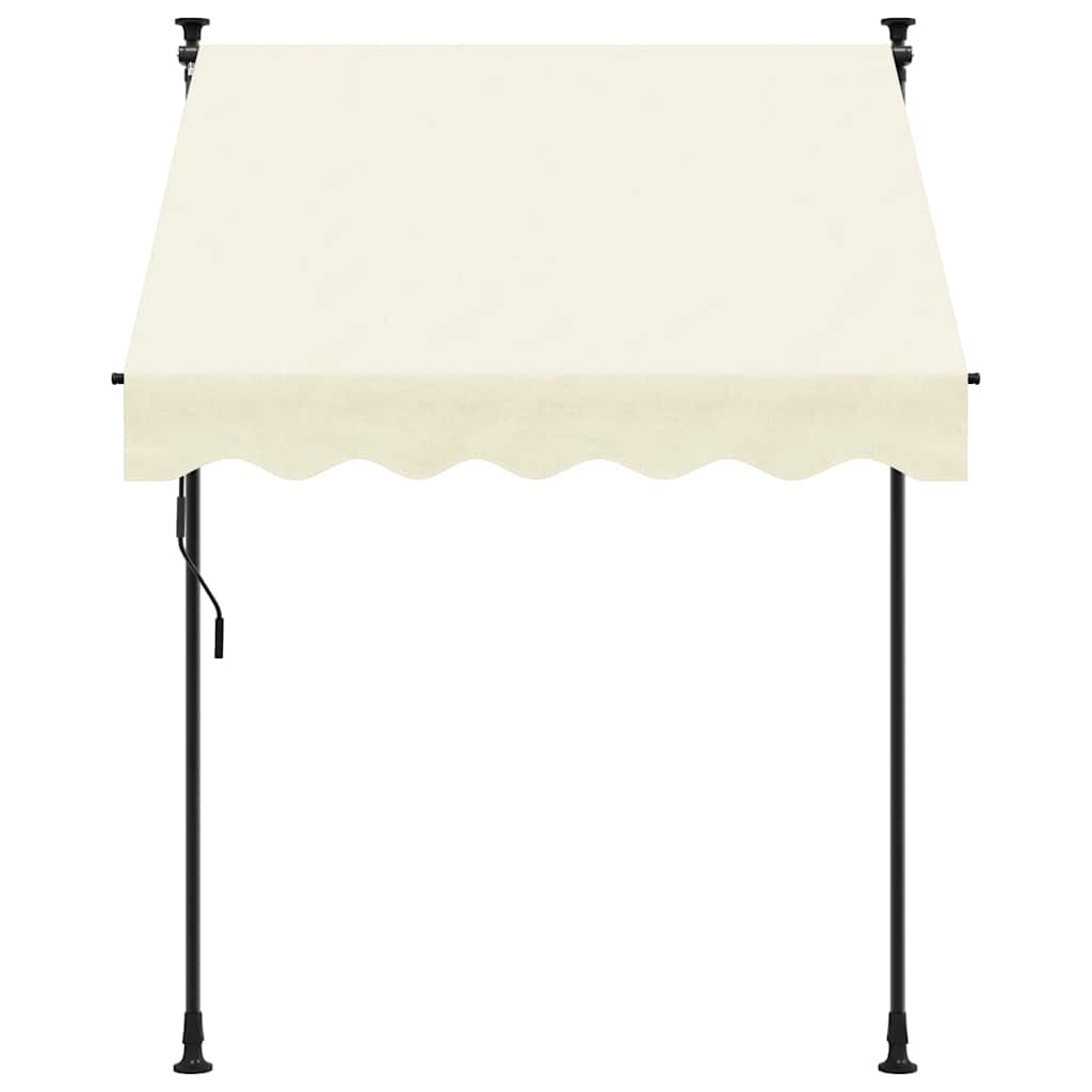 vidaXL Retractable Awning Cream 200x115 cm Fabric and Steel 3