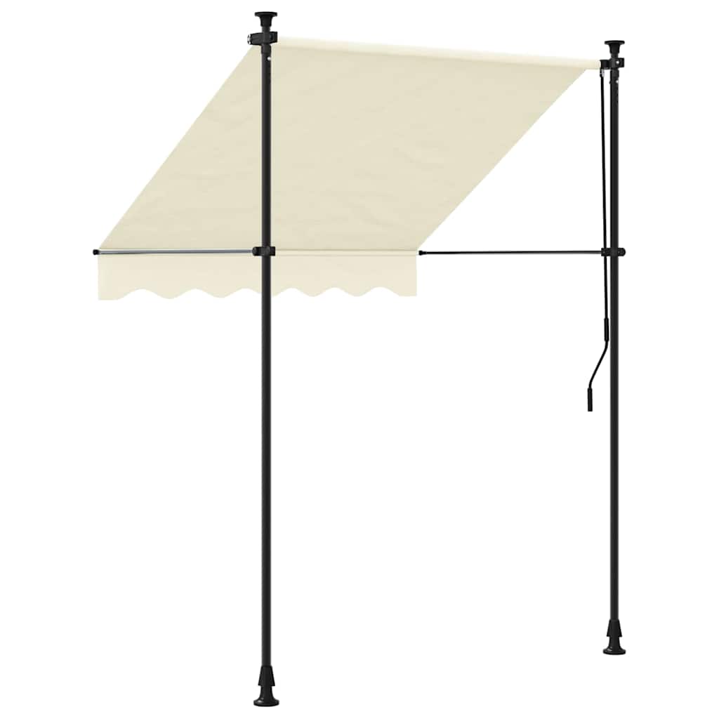 Retractable Awning 100x150 cm Fabric and Steel Anthracite Frame Cream 200 cm