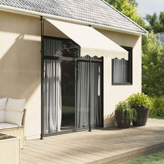 Retractable Awning 100x150 cm Fabric and Steel Anthracite Frame Cream 200 cm