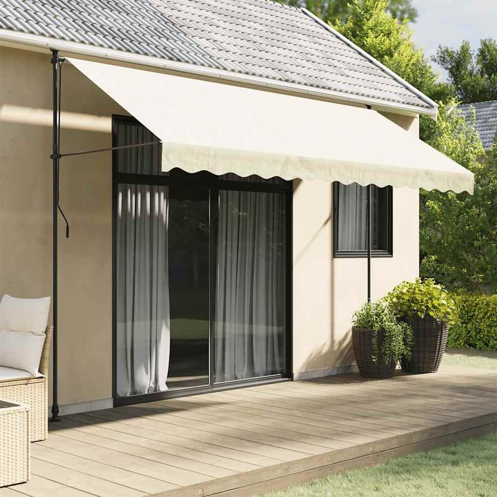 Retractable Awning 100x150 cm Fabric and Steel Anthracite Frame Cream 350 cm