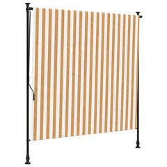 vidaXL Outdoor Roller Blind Orange and White 150x270 cm Fabric&Steel 2